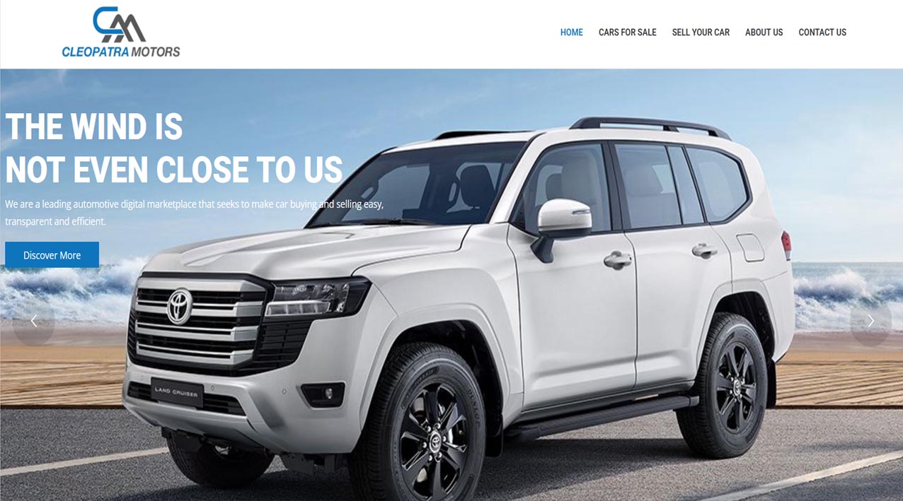 Cleopatra motors website design